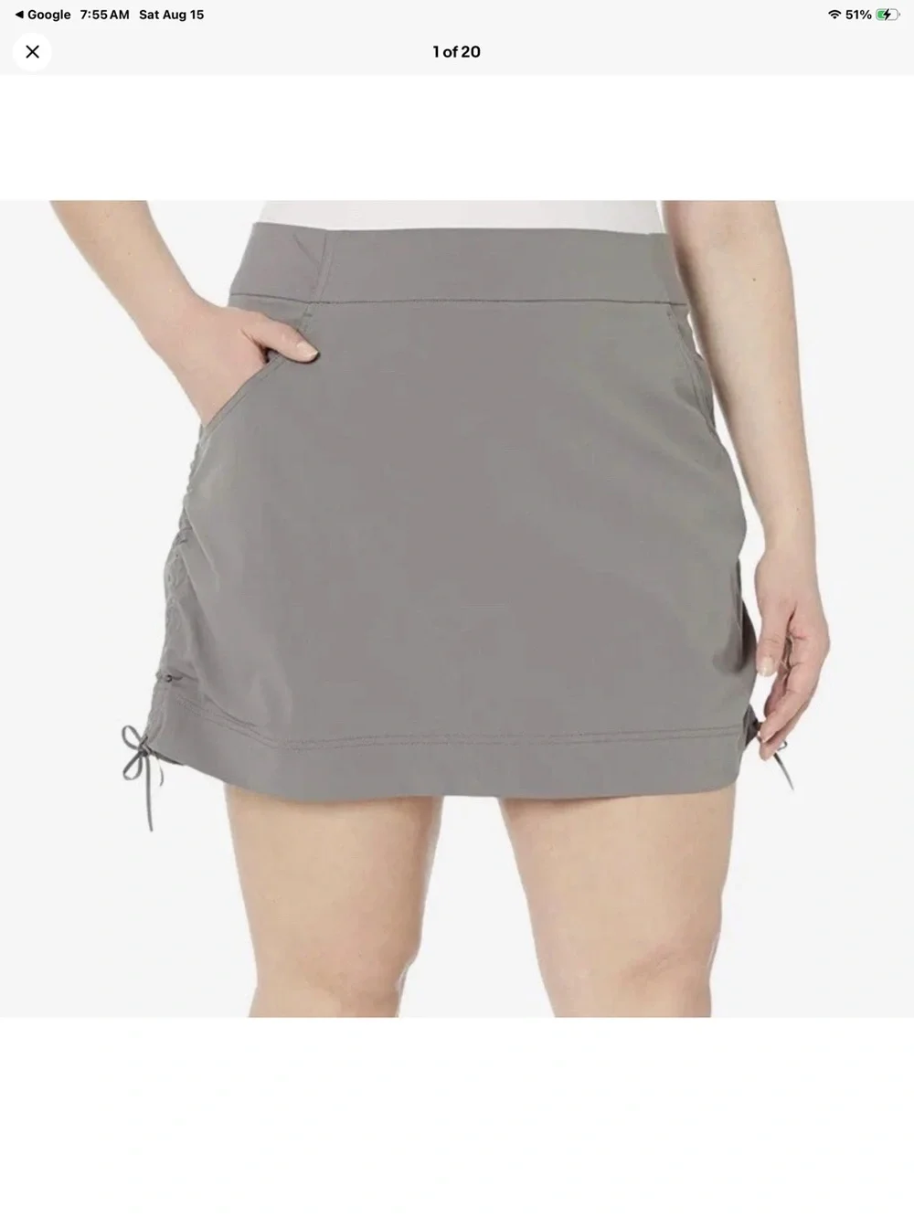 Columbia Omni-Shield Skort Women's Gray Stretch Hiking Walking Skirt - Size L